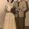 College students, Jeanne with the dress & Don going to a dance in 1950.